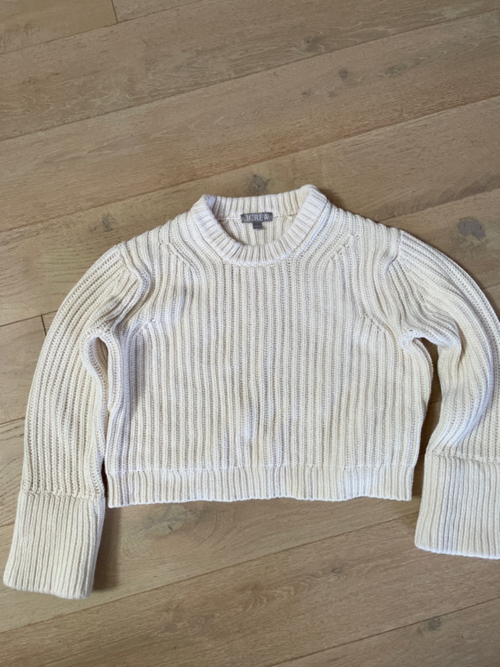 J. Crew Cream Heritage fisherman cotton Sweater